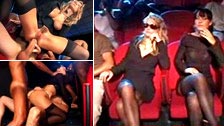 Las viudas Federica y Luna en una orgía interracial en un cine XXX