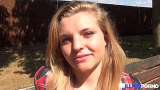 Chava francesa rubia de ojos azules prueba mandingo negro