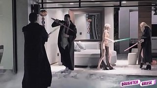 Cuarteto en Halloween disfrazados de Star Wars. Chloe Temple y Chanel Grey