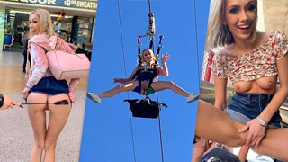 A chavita flaquita le gusta el riesgo. Se tira en tirolesa y echa un palo sin condón