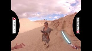Parodia VR de Star Wars. Rey Skywalker cogiendo en el desierto
