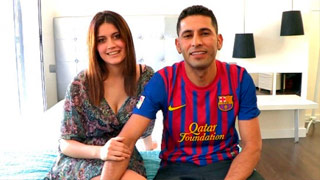 La española enamorada del brasileño echando pasión para todos. Suri y Fabio, ¿qué no?