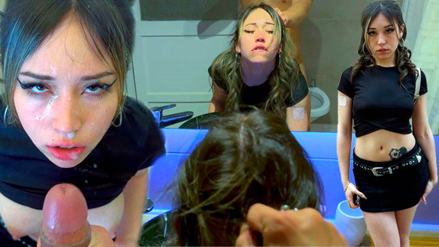 Escupida, bofeteada, cogida en el suelo y doble corrida a la sumisa MewSlut